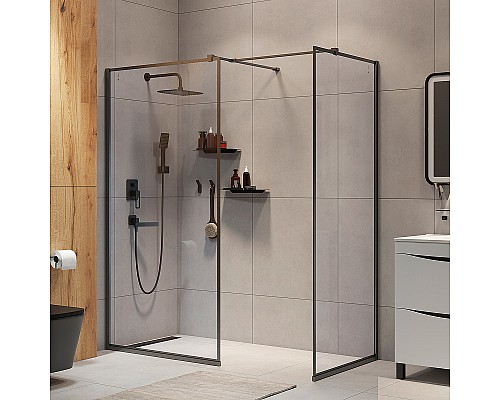 Душевая перегородка Iddis Slide 80 SLI8GS8i23 профиль Графит стекло прозрачное