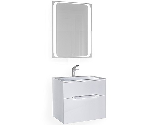 Тумба под раковину Jorno Modul 65 Mоl.01.62/P/W подвесная Белый глянец