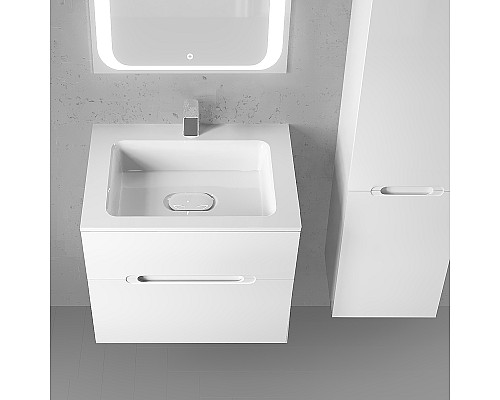 Тумба под раковину Jorno Modul 65 Mоl.01.62/P/W подвесная Белый глянец