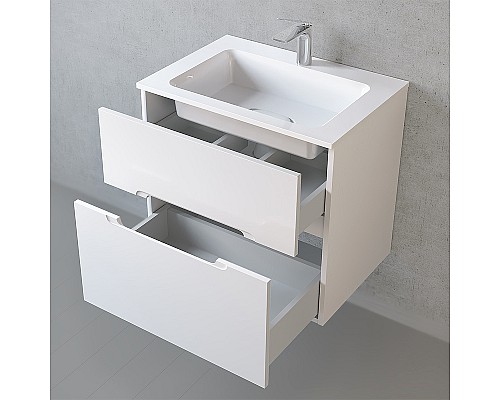 Тумба под раковину Jorno Modul 65 Mоl.01.62/P/W подвесная Белый глянец