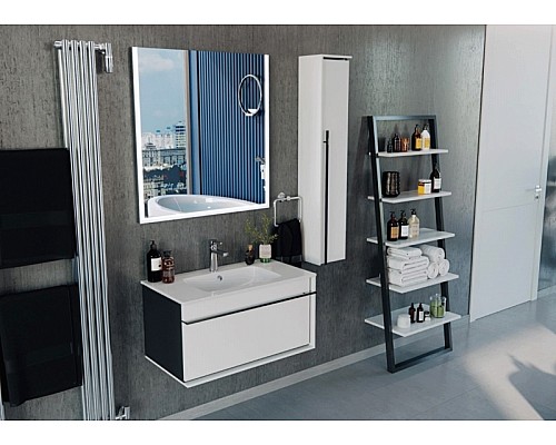 Шкаф пенал Roca Aneto 23 R 7.8574.6.780.6 подвесной Белый глянец Черный