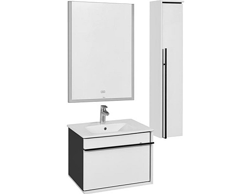 Шкаф пенал Roca Aneto 23 R 7.8574.6.780.6 подвесной Белый глянец Черный