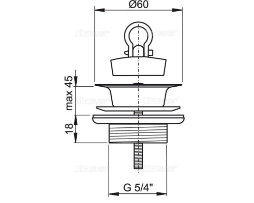 Донный клапан Alcaplast A439 Хром