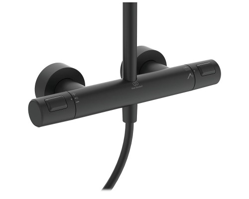 Душевая система Ideal Standard Ceratherm T25 BC748XG с термостатом Черная матовая
