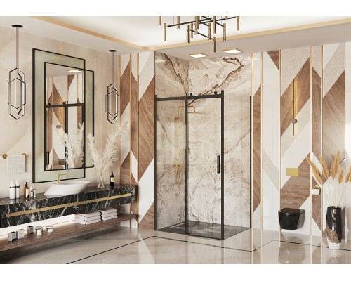 Душевой уголок Ambassador Benefit 130x90 19021202HB-90HB профиль Черный стекло прозрачное