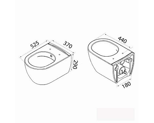 Унитаз Boheme Bianca 963-W подвесной Белый Глянец без сиденья