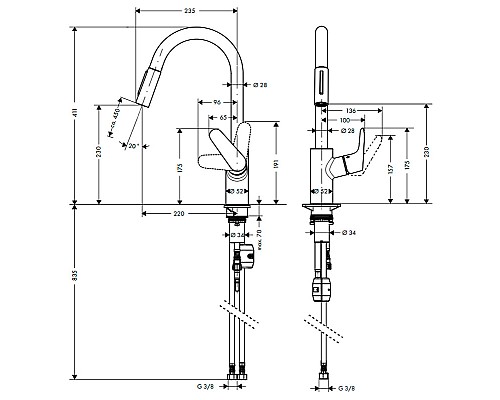 Смеситель для кухни Hansgrohe Focus 31815000