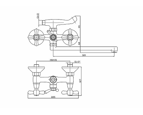 Смеситель для ванны Haiba HB2125 универсальный Хром
