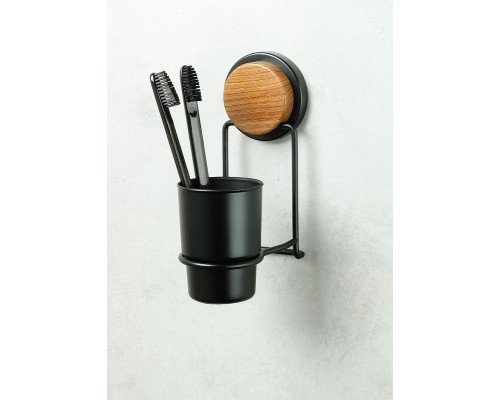 Стакан для зубных щеток Fixsen Magic Wood FX-46006 Черный матовый