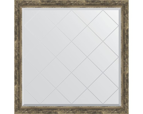 Зеркало Evoform Exclusive-G 103х103 BY 4436 с гравировкой в багетной раме - Старое дерево с плетением 70 мм