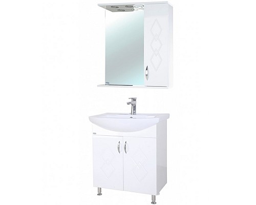 Зеркало со шкафом Bellezza Элеганс 60 R 4618609521015 с подсветкой Белое Зеркало со шкафом Bellezza Элеганс 60 R 4618609521015 с подсветкой Белое