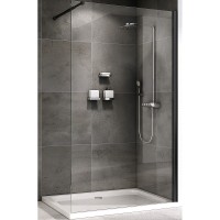 Душевая перегородка Abber Immer Offen 100 AG61100B8 профиль Черный стекло прозрачное