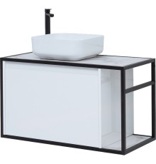 Тумба под раковину Aquanet Nova Lite Loft 90L подвесная Белый глянец