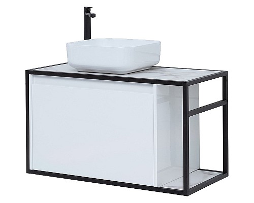 Тумба под раковину Aquanet Nova Lite Loft 90L 261652 подвесная Белый глянец