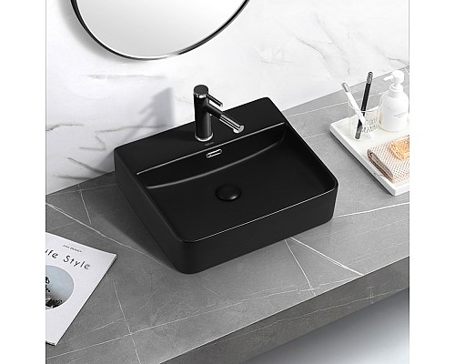 Раковина накладная ABBER Rechteck AC2203MB черная матовая