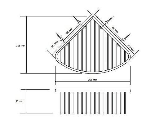 Полка корзина Bemeta Graphit 156208312 угловая Антрацит матовый