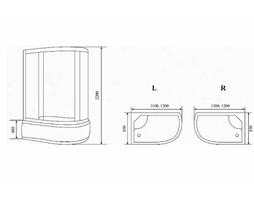 Душевая кабина Timo Standart 120x85 без гидромассажа