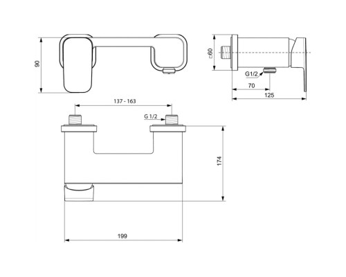 Смеситель для душа Ideal Standard Tonic II A6337AA Хром