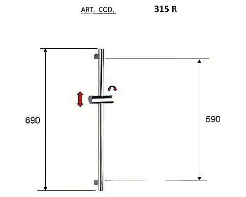 Душевая штанга Remer 315R Хром Душевая штанга Remer 315R Хром