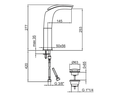 Смеситель для раковины Webert Aria AI832201015