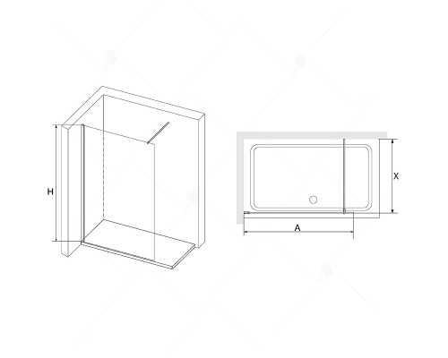 Душевая перегородка RGW Walk In WA-010 100 351001010-21 Хром -сатинат