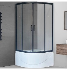 Душевой уголок Royal Bath ВК 100х100 профиль Черный стекло прозрачное