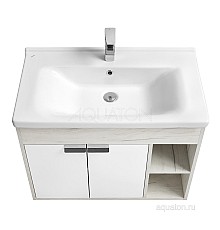 Тумба под раковину Флай 80 белый, дуб крафт Aquaton 1A237401FAX10
