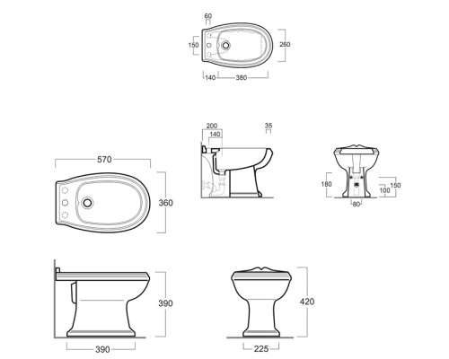 Биде Simas Arcade AR823bi*1 Белое