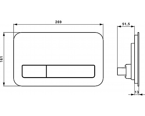 Кнопка смыва Villeroy & Boch Viconnect 922400RA серый глянцевый