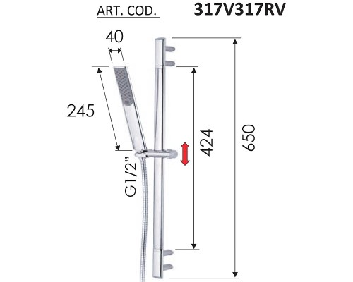 Душевой гарнитур Remer 317V317RV Хром