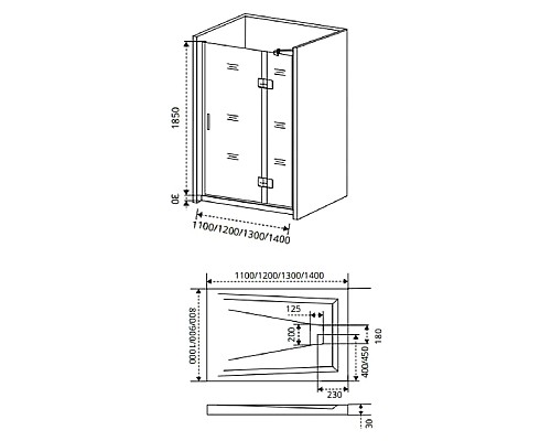 Душевое ограждение SATURN WTW-110-C-CH-R (правое) GOOD DOOR СА00007 Душевое ограждение SATURN WTW-110-C-CH-R (правое) GOOD DOOR СА00007