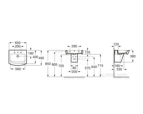 Раковина Roca Hall 65x50 327621000