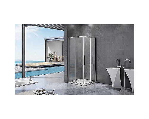 Душевой уголок Good Door Idea CR-100-C-CH 100х100 профиль Хром стекло прозрачное