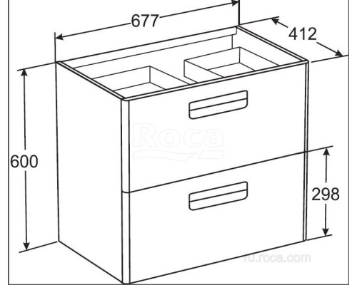 Тумба под раковину Roca The Gap 70 ZRU9302878 белый глянец