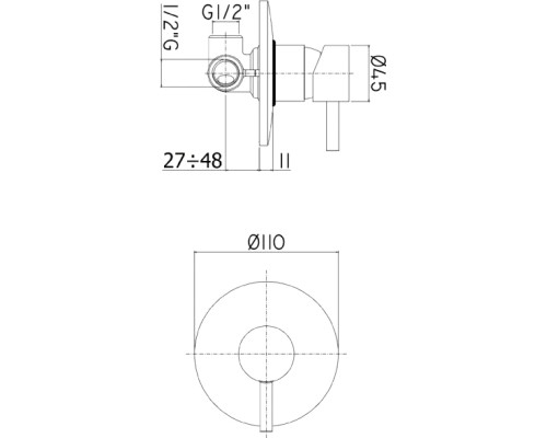 Смеситель Paffoni Light LIG011BO с внутренней частью, для душа, белый