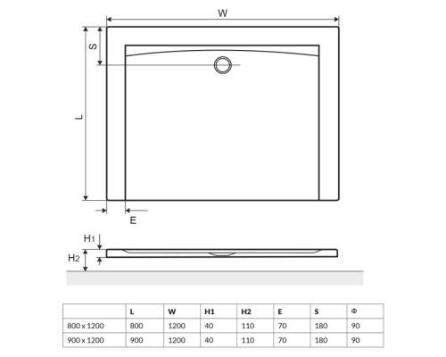 Поддон Excellent Forma 120x80 белый