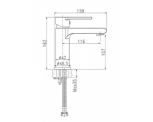 Смеситель для раковины Cersanit Brasko 63020 Хром