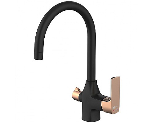 Смеситель для кухни Lemark Ursus LM7261BLR Черный Золото