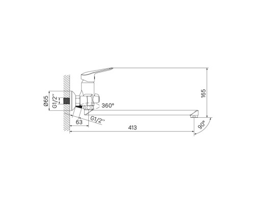 Смеситель для ванны IDDIS Torr TORSBL2i10WA