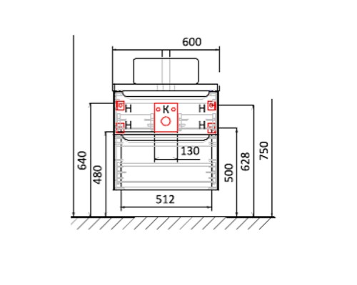 Столешница под раковину Jorno Wood 60 Wood.06.60/DW Темное дерево