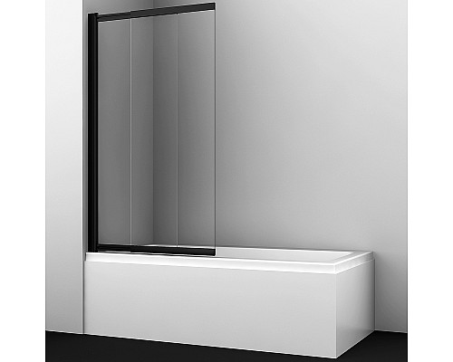 Шторка на ванну WasserKRAFT Dill 100 61S02-100 профиль Черный стекло прозрачное