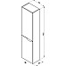 Шкаф пенал Ravak SB Classic II 40 L X000001473 подвесной Белый Серый