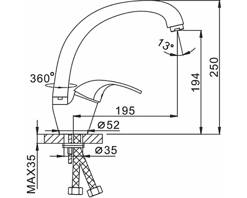 Смеситель для кухни Frap H03 F4103 Хром