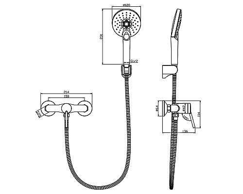 Смеситель для душа Lemark Minima LM3803C Хром