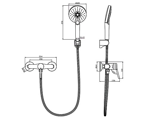 Смеситель для душа Lemark Minima LM3803C Хром
