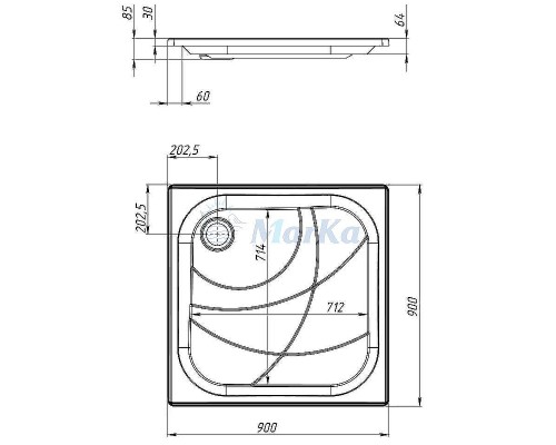 Акриловый поддон для душа 1MarKa Freya New 90x90 Белый