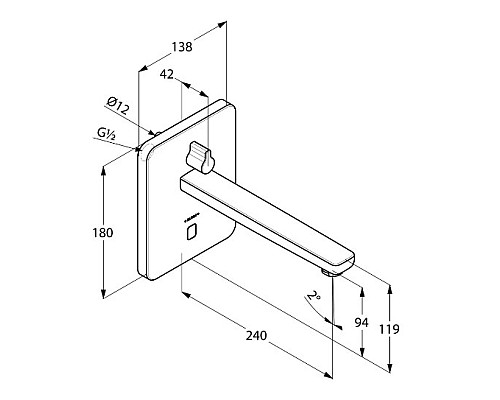Электронный смеситель для умывальника Kludi Zenta 3840005