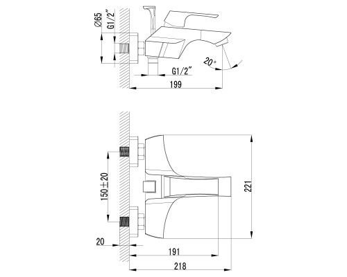 Смеситель Lemark Unit LM4502C для ванны