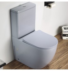 Унитаз компакт CeramaLux 2166XMHL Голубой матовый с бачком и сиденьем Микролифт