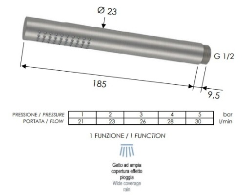 Ручной душ Remer SS317MMX Нержавеющая сталь